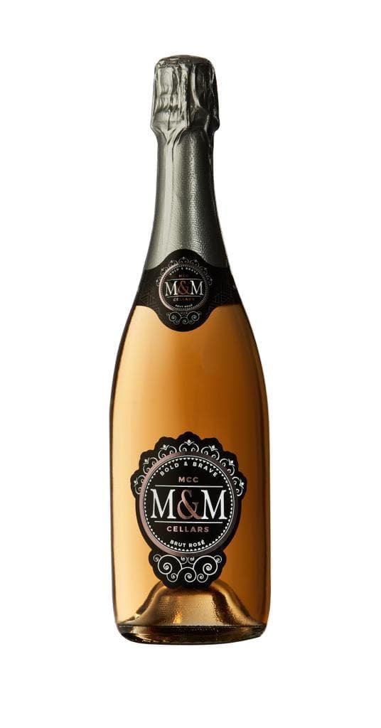 M&M Cellars MCC Brut Rosé sparkling wine bottle