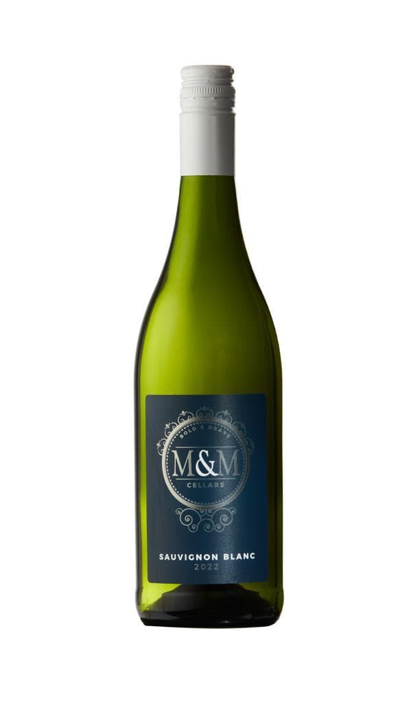 M&M Cellars Sauvignon Blanc white wine bottle